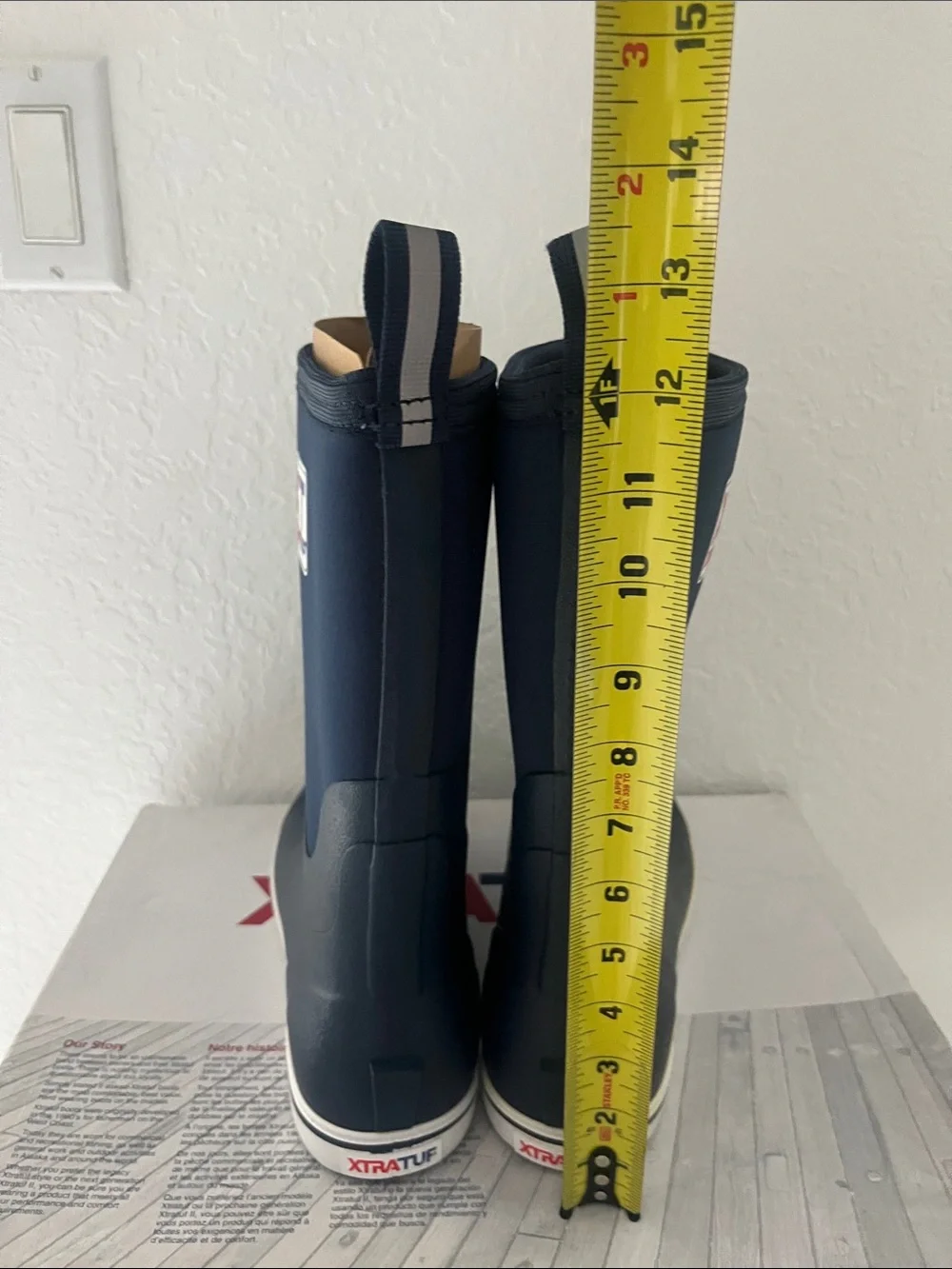 XTRATUF Navy XT Mid 12” Navy Waterproof Pull-On. Men’s 9/woman 10